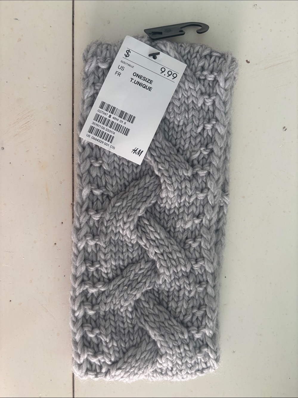 H&M Light Gray Cable Knit Headband